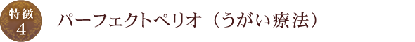 【特徴4】パーフェクトぺリオ （うがい療法）