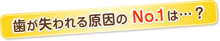 歯が失われる原因のNo.1は…？